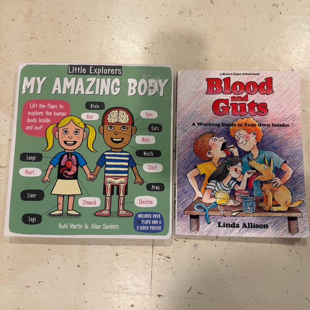 Lot of 2 Books Human Body Children's Kids Anatomy Blood & Guts My Amazing Body